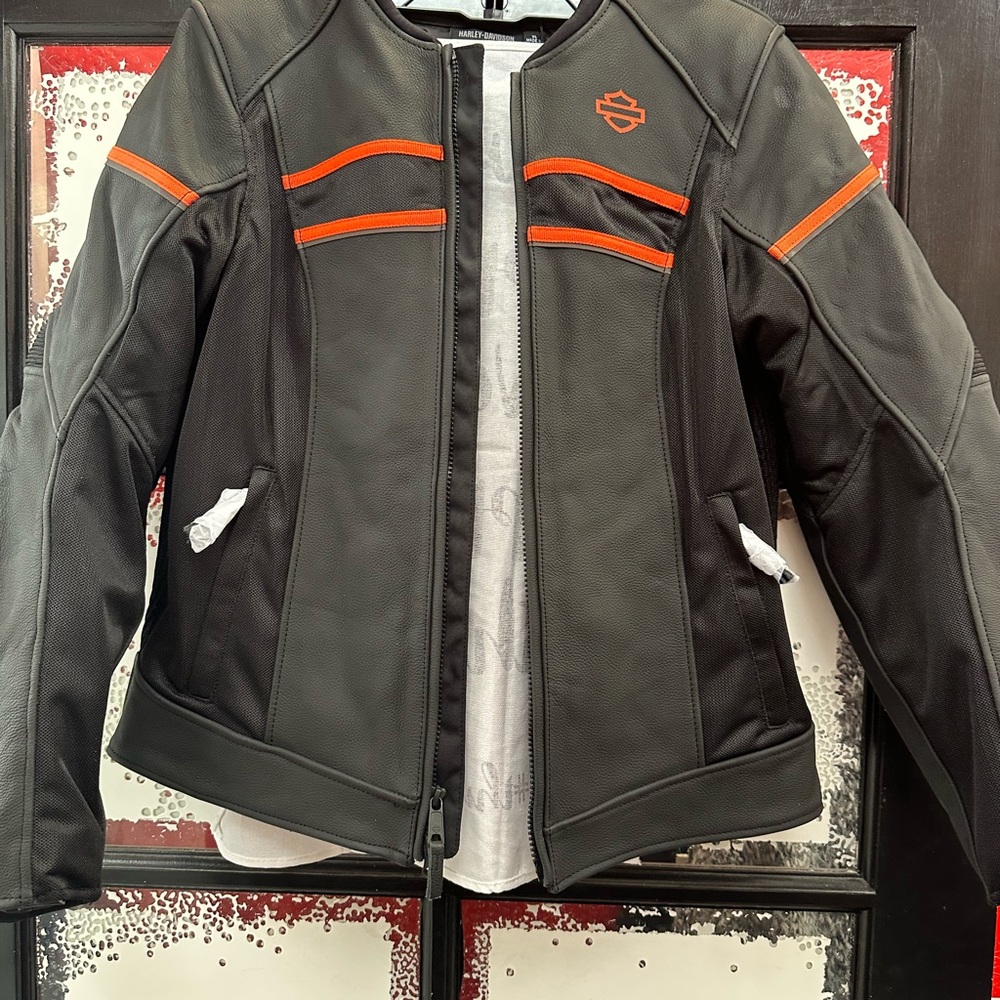 Harley-Davidson Women's Black and Orange Performance Jacket